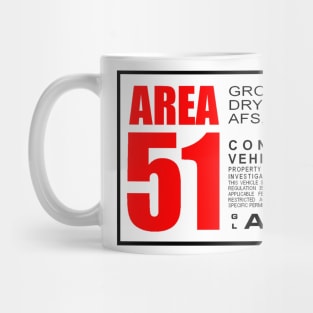 Area 51 Perimiter Warning Sign - Red Mug